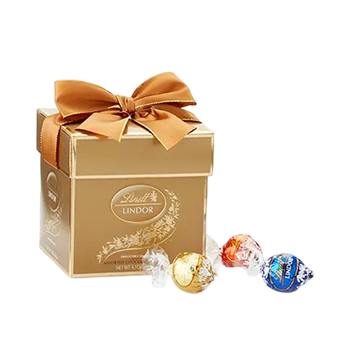 The idea of packaging and gift. A box for an autumn or winter gift with sweets and dried vegetables,